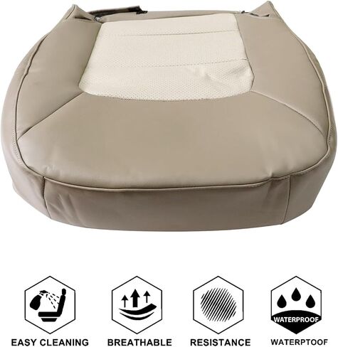 NLQR Driver and Passenger Side Bottom & Top Back Replacement Seat Covers Microfiber Leather Tan Compatible with Ford Expedition 2003 2004 2005 2006 in Saudi Arabia