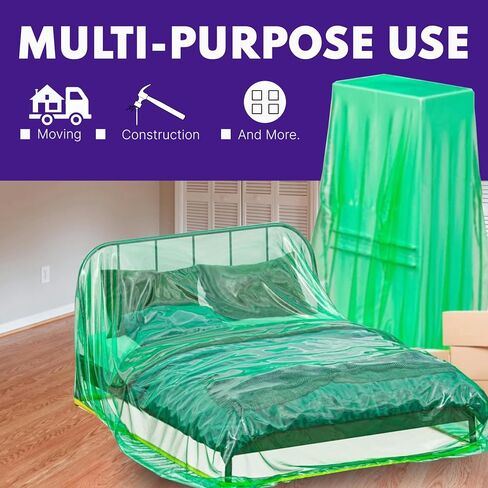 Skywin Furniture Covers for Moving -10Pack,101x75x50 Large Sofa Couch Storage Bag & Plastic Couch Cover Dust Protector for Furniture Covering Wrap -Clear Furniture Wrapping for Moving and Protection in Kuwait