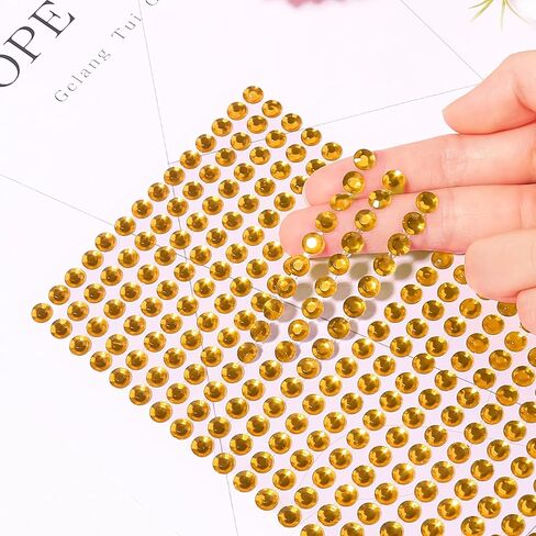 3555pcs Self Adhesive Face Gems for Makeup, Festival Jewels, Hair Gems, Rhinestone Stickers for Face, Eye, Makeup, Nail, Body, Crafts 5sheets (color-3/4/5/6/8mm) in Kuwait