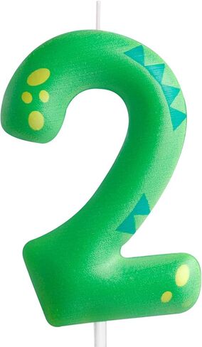 Green Dinosaur Birthday Candle Print Dinosaur Birthday Cake Candles Number 2 Candle Birthday Cake Toppers for Dinosaur Birthday Party Decoration Theme Party Supplies in Saudi Arabia