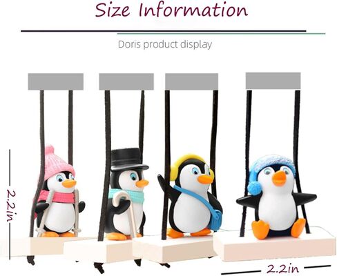 ملحقات مرآة الرؤية الخلفية المعلقة للبطريق المتأرجح، البطريق المتأرجح الرائع للسيارة، قلادة زينة داخلية مرآة الرؤية الخلفية (قبعة وردية) in Kuwait