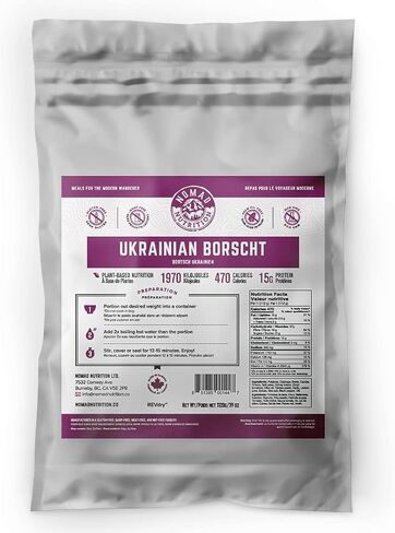 Nomad Nutrition - Ukrainian Borscht - plant based, protein packed, nutritious dehydrated meal for camping, travel, adventure on the go (4 oz) in Saudi Arabia