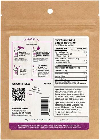 Nomad Nutrition - Ukrainian Borscht - plant based, protein packed, nutritious dehydrated meal for camping, travel, adventure on the go (4 oz) in Saudi Arabia