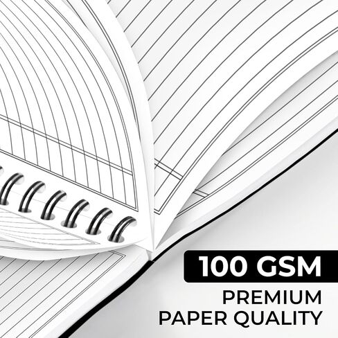 Spiral Lined Notebook, 6 Pack, A5, 8.3 x 5.8", 120 Pages (60 Sheets), Thick Black Water Resistant Hardcover, No-Bleed 100 GSM Lined Paper, Students & Office, Business Diary Ruled Spiral Journal in Saudi Arabia