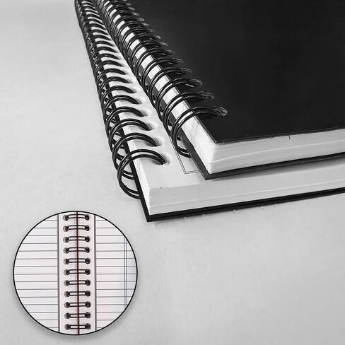 Spiral Lined Notebook, 6 Pack, A5, 8.3 x 5.8", 120 Pages (60 Sheets), Thick Black Water Resistant Hardcover, No-Bleed 100 GSM Lined Paper, Students & Office, Business Diary Ruled Spiral Journal in Saudi Arabia