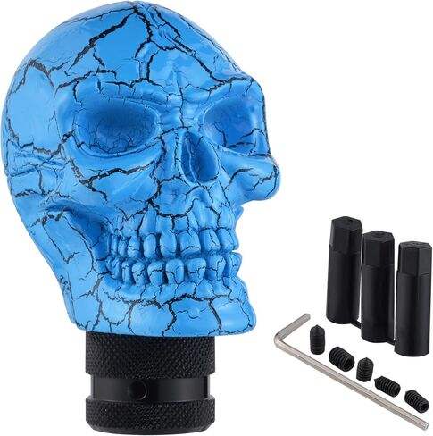 Weighted Shift Knob, Skull Gear Stick Head, Car Gear Knobs Replacement Fit for Most Manual Automatic Transmission Vehicle Truck, Blue in Saudi Arabia