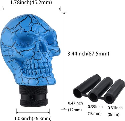 Weighted Shift Knob, Skull Gear Stick Head, Car Gear Knobs Replacement Fit for Most Manual Automatic Transmission Vehicle Truck, Blue in Saudi Arabia