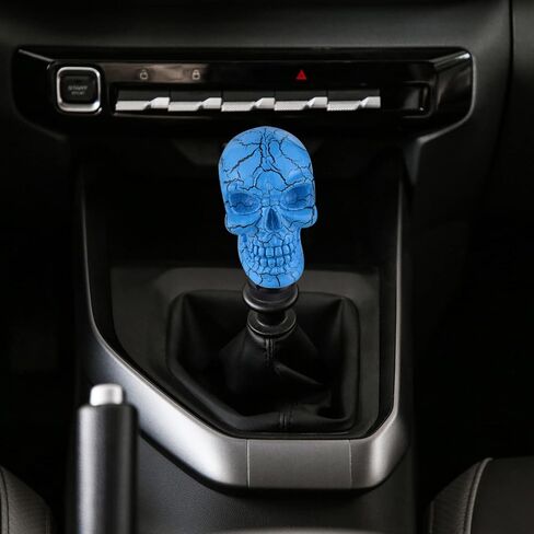 Weighted Shift Knob, Skull Gear Stick Head, Car Gear Knobs Replacement Fit for Most Manual Automatic Transmission Vehicle Truck, Blue in Saudi Arabia