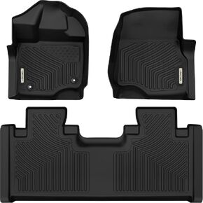 OEDRO Floor Mats Compatible for 2015-2021 Ford Mustang, Unique Black TPE All-Weather Guard Includes 1st and 2nd Row: Front, Rear, Full Set Liners