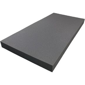 Foamma 2" x 24" x 72" Charcoal High Density Upholstery Foam Padding for Cushions and Seat Repair, Charcoal, Thick Custom Pillow, Chair, Couch Cushion Replacement Foam, and Craft Upholstery Supplies