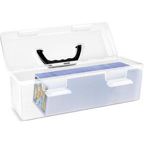 Top loaders Storage Box, Plastic Trading Card Storage Box, Playing Card Case, Large Box for 200 Top loaders, 750 Trading Cards, Suit for Top loaders and Standard Card