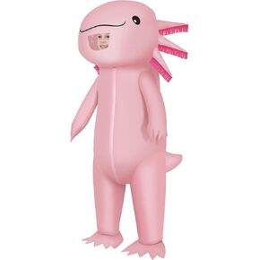 M MH ZONE Inflatable Axolotl Costume for Adult(Kids) Funny Halloween Costumes Cosplay Fantasy Blow up Costume