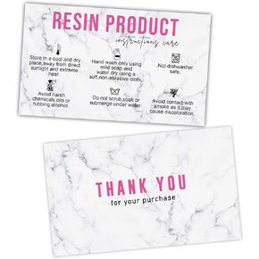 Resin Care Card, Resin Product Care Instructions Guide, Printable Resin Care Cards, Resin Care Inserts,3.5 x 2Inches Business Card Size, 50 Pack
