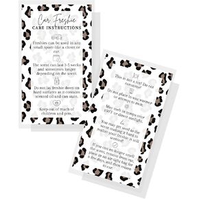 Car Freshie Care Instructions | 50 Pack 2x3.5" inches Cards | Freshies Supplies | Freshies Care Instructions Card for Scented Aroma Beads Supplies Resin, Car Candles, Air Freshies