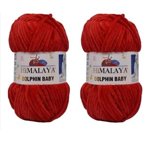 Himalaya Dolphin Baby Yarn 100% MicroPolyester Lot of 2 skn 264 Yards 2x100gram Super Bulky :6 Baby Chenille Yarn (80318)