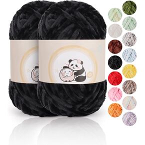 Aeelike 2 Pack Chenille Yarn, Chenille Yarn for Crocheting Knitting Blanket, 87Yard (80m) / Skein Soft Super Bulky Yarn, Fluffy Velvet Yarn for Beginners and Knitters DIY Crafts, Mint Green