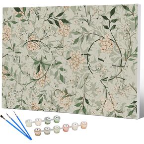 Moinchore Paint by Numbers Kit for Adults Beginner Flowers Paint by Number with Frame Number Painting Canvas Pictures 8 x 12 Inch with Paints and Brushes for Home Wall Decorations (Hydrangeas)
