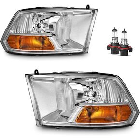 Headlights Compatible with 2009-2012 Dodge Ram 1500 (Does NOT Fit Quad Beam Headlight Models) for 2010-2012 Dodge Ram 2500 3500 Headlight