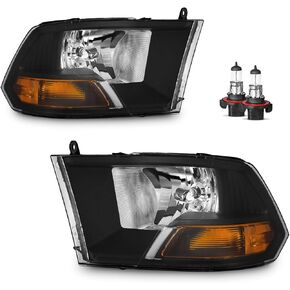 Headlights Compatible with 2009-2012 Dodge Ram 1500 (Does NOT Fit Quad Beam Headlight Models) for 2010-2012 Dodge Ram 2500 3500 Headlight