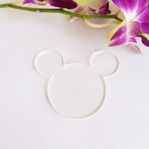 15PCS Clear Acrylic Mickey Mouse Heads for Crafts,Mickey Mouse Acrylic Blanks (Clear, 3")