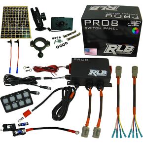 لوحة التبديل 8 Gang Aux 12V نظام قابل للبرمجة LED RGBW لوحة RLB Motorsports PRO8 لـ JK جنبًا إلى جنب UTV Truck Marine Boat - التوصيل والتشغيل سهل التركيب!