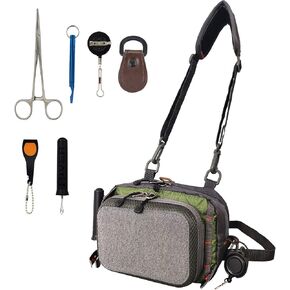 Aventik Fly Fishing Chest Bag Ultra Light Multiple Pockets Chest Pack with Vest Pack Tool Combo