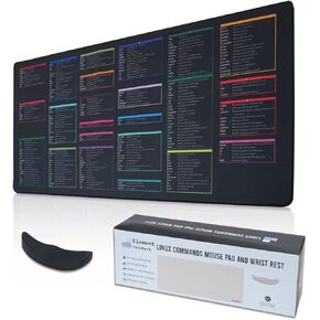 Linux Commands Line Mouse pad and Wrist Rest. Extended Large Cheat Sheet Mousepad. Shortcuts to Kali/Red Hat/Ubuntu/OpenSUSE/Arch/Debian/Unix Programmer. Non-Slip Lycra Desk mat
