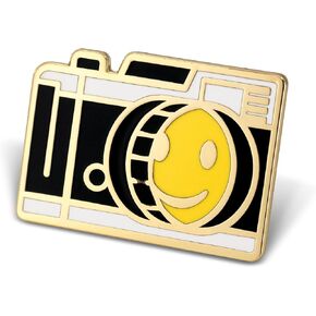 Winks For Days Smiley Face Vintage Camera Hard Enamel Lapel Pin
