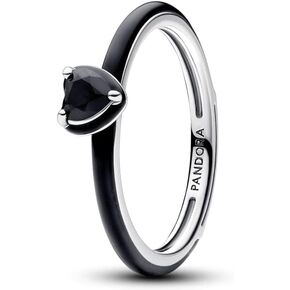 PANDORA ME Black Chakra Heart Ring - Sterling Silver - With Gift Box