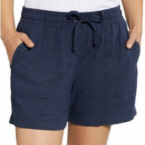 Nautica Women's Linen Blend Pull-On Short (XX-Large, Navy Seas)
