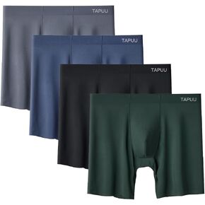 TAPUU Mens Underwear Ice Silk Seamless Boxer Briefs