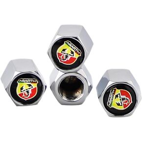 XDG 4Pcs Car Tire Valve Covers Dustproof Stem Air Caps for Abarth Scorpion for Spider Simca 2000 204A 205A Berlinetta Alfa Decoration Accessories Anti-Theft Wheel Rim Dust Cover (Silver)