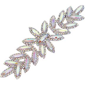 Sew On Rhinestone Applique for Dresses Rhinestone Sash Applique Rhinestone Hair Applique Bridal Rhinestone Embellishments (Gold)