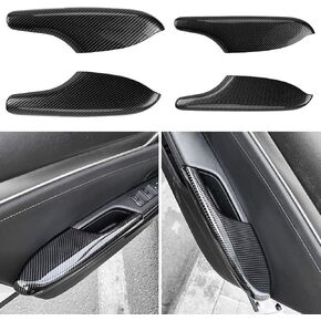 YOUNGFLY Inner Door Armrest Panel for Honda Civic 11th 2022 2023 2024 Carbon Fiber Pattern Interior Door Side Trim Cover Set Texture ABS Accessories 4Pcs Compatible