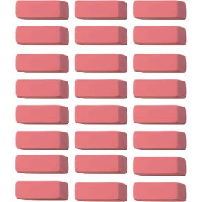 Pink Erasers, Premium Quality Latex Free Eraser Rubber - Standard Size Perfect for School, Office - (24 Pack)