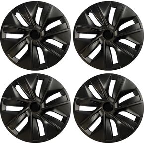 Hubcaps Wheel Covers Compatible with Tesla Model 3 Hub Cap Replacement for Tesla Wheel Caps 18 Inch Protector Cover Kit 4PCS Matte Black