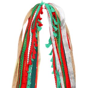 Yuefunny 30 Pcs 32.81 yd Christmas Ribbon for Crafts Gift Wrapping Holiday Ribbons Fabric Ribbon Fringe Trim Grosgrain Ribbon Satin Ribbon Bow Ribbon Sewing Trim for Christmas Gift Wrapping Decor