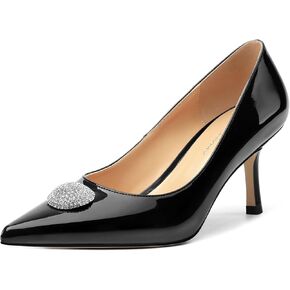 High Heels Pointed Toe Pumps for Women Rhinestone Closed Toe Stillettos Heels Dress Shoes 2.5"