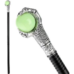 Green Dragon Claw Wand Halloween Walking Cane Costume Prop for Adult Kids,1 PCS