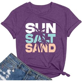 Hawaiian women summer Sun Beach Printed casual short-sleeved T-shirt.