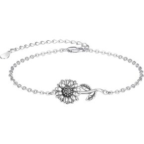 Palpitate Sunflower Bracelet for Women Sunflower Jewelry Gifts 925 Sterling Silver Girlfriend You are my sunshine Bracelet for Women Mom