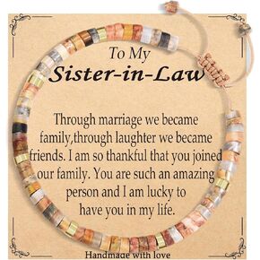 Best Friend, Sister-In-Law, Daughter-In-Law, Bonus Daughter, Sister Gifts Beaded Bracelets for Women Birthday Christmas New Year Gifts