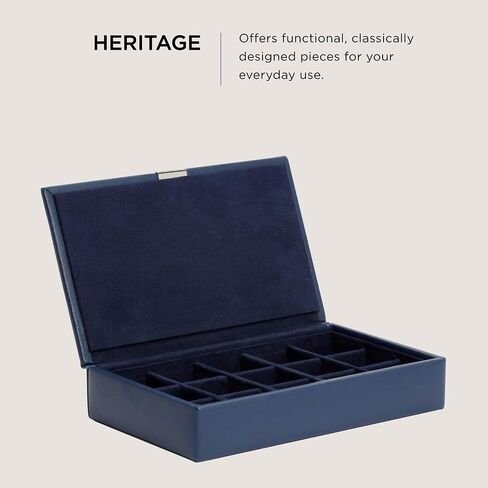 WOLF Heritage Cufflink Box - Faux Leather, Ultra-Suede Lining, Magnetic Closure in Kuwait