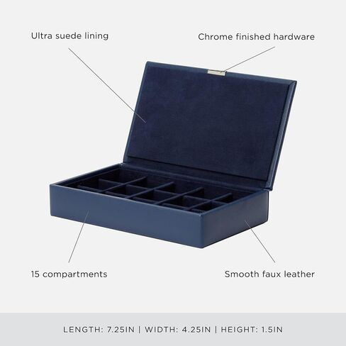 WOLF Heritage Cufflink Box - Faux Leather, Ultra-Suede Lining, Magnetic Closure in Kuwait