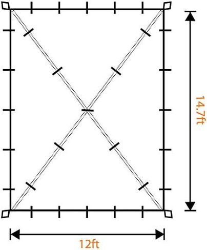 Gold Armour Rainfly Tarp Hammock, Premium 14.7ft/12ft/10ft/8ft Rain Fly Cover, Waterproof Ultralight Camping Shelter Canopy, Survival Equipment Gear Camping Tent Accessories (Black 10ft x 10ft) in Kuwait