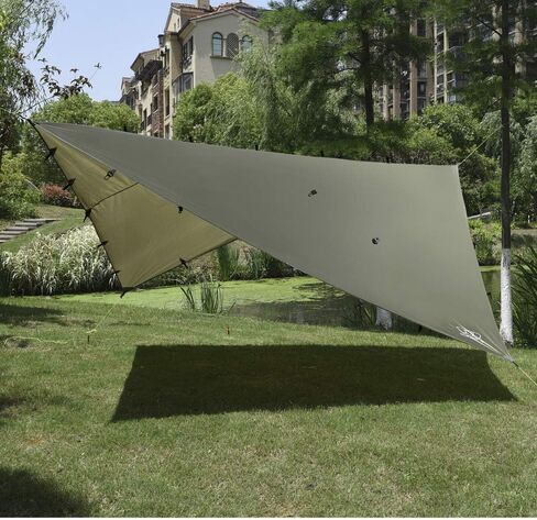Gold Armour Rainfly Tarp Hammock, Premium 14.7ft/12ft/10ft/8ft Rain Fly Cover, Waterproof Ultralight Camping Shelter Canopy, Survival Equipment Gear Camping Tent Accessories (Black 10ft x 10ft) in Kuwait