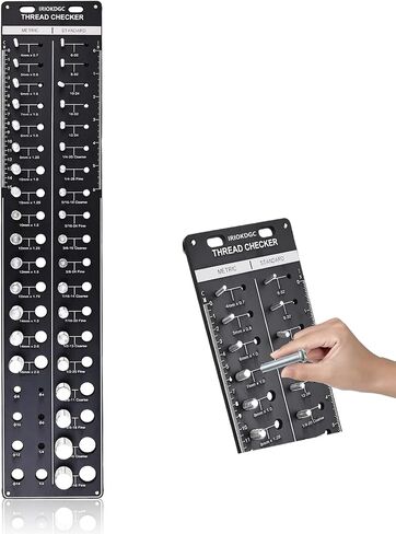 Nut and Bolt Thread Gauge Set - 44 PCS Checkers in Case for Tricky Areas, 23 Inch & 21 Metric Sizes, Suitable for Inspecting Fixed Bolts or Threaded Holes in Saudi Arabia