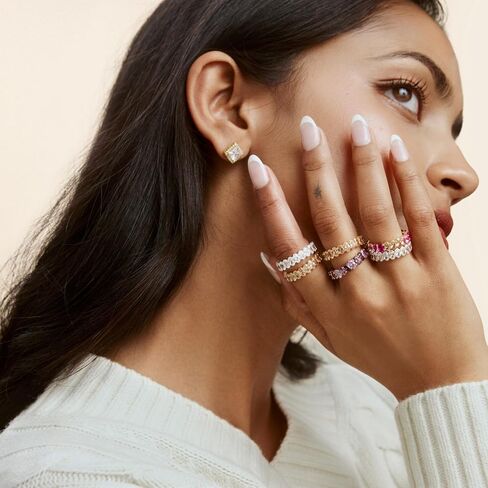 Rocksbox Emily Women's Ring with Clear CZ Crystals - Premium Quality Jewelry in Saudi Arabia