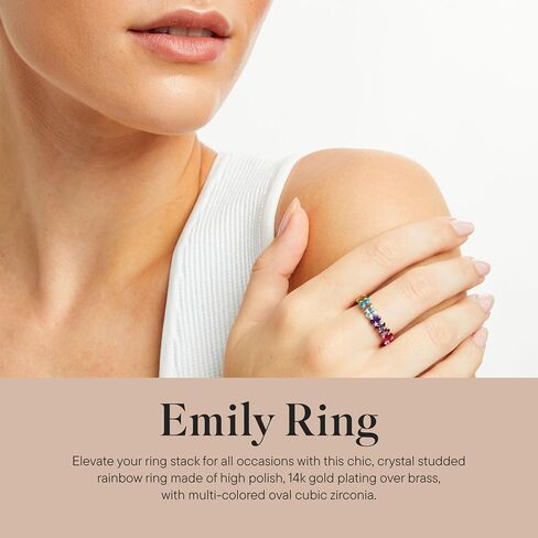 Rocksbox Emily Women's Ring with Clear CZ Crystals - Premium Quality Jewelry in Saudi Arabia