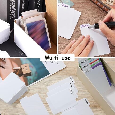 150 قطعة من فواصل بطاقات التداول مع عروات منظم بطاقات التداول، بطاقات مقسمة بلاستيكية، فاصل بطاقات اللعب للألعاب الرياضية، بطاقات ألعاب المكتب، 3.7 × 2.7 بوصة in Kuwait